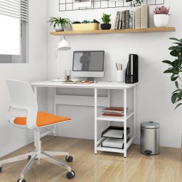 Birou de calculator, alb, 105x55x72 cm, MDF si metal GartenMobel Dekor