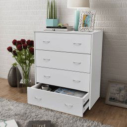 Bufet cu 4 sertare, 60 x 30,5 x 71 cm, alb GartenMobel Dekor