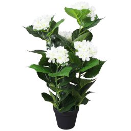 Planta artificiala Hydrangea cu ghiveci, 60 cm, alb GartenMobel Dekor