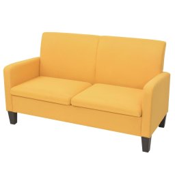Canapea cu 2 locuri, 135 x 65 x 76 cm, galben GartenMobel Dekor