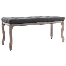 Banca, gri închis, 110x38x48 cm, panza si lemn masiv GartenMobel Dekor