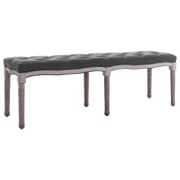 Banca, gri închis, 150x40x48 cm, panza si lemn masiv GartenMobel Dekor