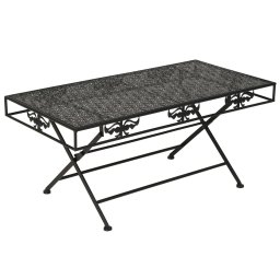 Masuta de cafea pliabila, vintage, negru, 100x50x45 cm, metal GartenMobel Dekor