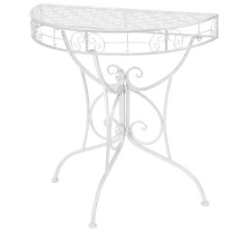 Masa laterala tip vintage argintiu 72x36x74 cm metal semirotund GartenMobel Dekor