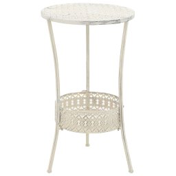 Masa bistro în stil vintage rotunda, alb, 40x70 cm, metal GartenMobel Dekor