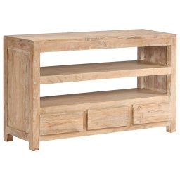 Comoda TV, lemn masiv de acacia, 90 x 30 x 55 cm, maro deschis GartenMobel Dekor