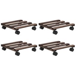 Suport cu role pentru plante, 4 buc., 25x25 cm, lemn de cedru GartenMobel Dekor