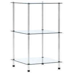 Raft cu 3 niveluri, transparent, 40x40x67 cm, sticla securizata GartenMobel Dekor