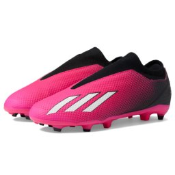 adidas Kids X Speedportal3 Laceless Firm Ground Soccer (Little KidBig Kid) Team Shock PinkZero MetallicBlack