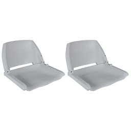 Scaune barca 2 buc. gri 41x51x48 cm spatar pliabil fara perna GartenMobel Dekor