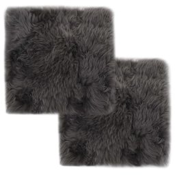 Invelisuri scaun 2 buc. gri deschis 40x40cm piele oaie naturala GartenMobel Dekor