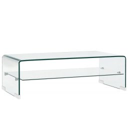 Masuta de cafea, transparenta, 98x45x31 cm, sticla securizata GartenMobel Dekor