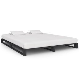 Cadru de pat din paleti, gri, 200 x 200 cm, lemn masiv de pin GartenMobel Dekor