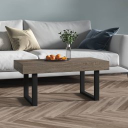 Masuta de cafea, gri si negru, 90x45x40 cm, MDF si fier GartenMobel Dekor