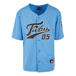 FUBU Cămașă 'Varsity' crem / albastru deschis / roșu / negru