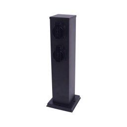 Stâlp de prize de exterior 2Z 230V IP44 40 cm negru