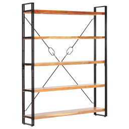 Biblioteca cu 5 rafturi, 140x30x180 cm, lemn masiv de acacia GartenMobel Dekor