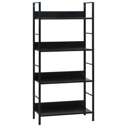 Etajera carti 4 rafturi, negru, 60x27,6x124,5 cm lemn prelucrat GartenMobel Dekor