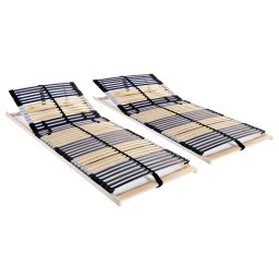 Baze de pat cu sipci, 2 buc., 42 sipci, 7 zone, 80 x 200 cm GartenMobel Dekor