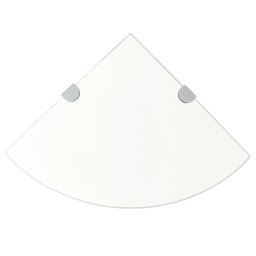 Rafturi de colt cu suporturi crom, 2 buc., 35x35 cm, sticla GartenMobel Dekor