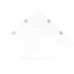 Rafturi de colt cu suporturi de crom, 2 buc., 45x45 cm, sticla GartenMobel Dekor