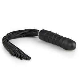 Easytoys Flogger - bici și dildo din silicon 2 în 1 (negru)