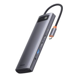 HUB multifunctional Baseus Metal Gleam USB tip C 12 in 1 HDMI / DP / USB tip C / minijack 3,5 mm / RJ45 / SD (WKWG020213)