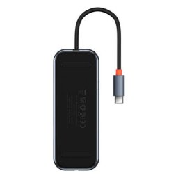 Hub 4 in 1 Baseus AcmeJoy Series USB-C la 3xUSB 3.0 + USB-C PD (gri inchis)