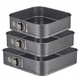 Set 3 Tavi forma patrata pentru Prajituri/Tort