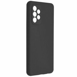 Husa Lemontti Husa Silicon Soft Slim Samsung Galaxy A53 5G Negru (material mat si fin, captusit cu microfibra)