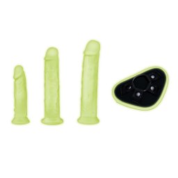 Whipsmart Glow in the Dark 4pc Pegging Kit with 6" & 7.5" & 8,5" Dildos