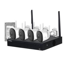 Camera de supraveghere Sistem supraveghere IP WiFi exterior Imou KIT/NVR1104HS-W-S2/4-F22, 4 camere, 2 MP, IR 30 m, microfon, + HDD 1 TB