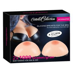 Cottelli - implanturi push-up din silicon cu sfârcuri (2x1000g)