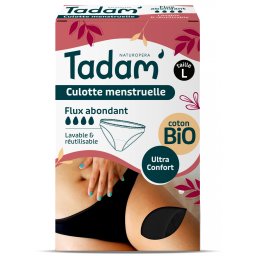 Chilot L menstrual din bumbac BIO, reutilizabil, flux abundent Tadam