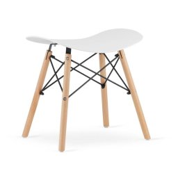 Scaun stil scandinav, Artool, Korfu, fara spatar, PP alb, picioare lemn natur, 47.5x36x46.5 cm