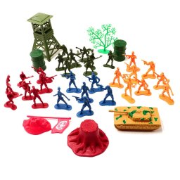 Jucarie 37 figurine soldati, si baza, 3 ani+, Multicolor