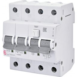 Intrerupator automat RCBO 3P+N 25A/30mA curba B Tip A 6kA KZS-4M Eti 002174906