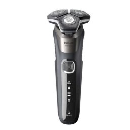 Aparat de barbierit Aparat de barbierit series 5000 S5887/10, barbierit umed/uscat, tehnologie SkinIQ, fara fir, capete flexibile 360°, display LED, senzor Power Adapt, lame auto-ascutire, lama de tuns integrata, 60 min, husa, Gri carbon