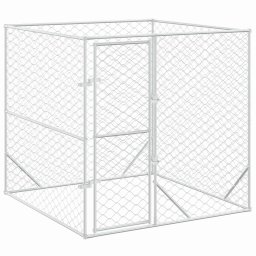 Padoc de exterior pentru caini argintiu 2x2x2 m otel galvanizat GartenMobel Dekor