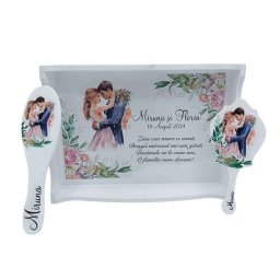 Set pentru gatit mireasa, Imbratisare, model personalizat, 3 piese - FEIS403001
