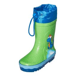 PLAYSHOES Cizme de cauciuc 'Dino' albastru / verde limetă / portocaliu