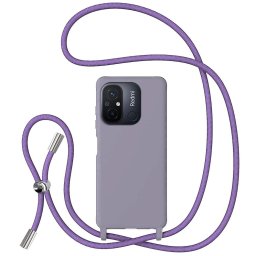 Husa Lemontti Husa Silicon cu Snur Xiaomi Redmi 12C Mov (protectie 360°, material fin, captusit cu microfibra)