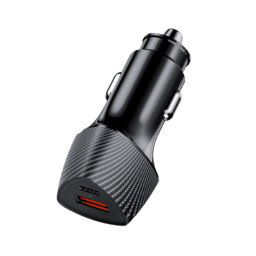 Husa Lemontti Incarcator Auto Super Fast Charge 48W 2 porturi PD Type-C 30W + USB-A QC 3.0 Negru