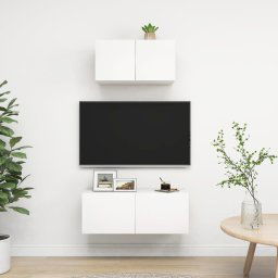 Set dulapuri TV, 2 piese, alb, lemn prelucrat GartenMobel Dekor