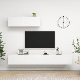Set dulapuri TV, 3 piese, alb, lemn prelucrat GartenMobel Dekor