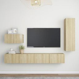 Set de dulapuri TV, 4 piese, stejar sonoma, lemn prelucrat GartenMobel Dekor