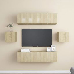 Set de dulapuri TV, 6 piese, stejar sonoma, PAL GartenMobel Dekor
