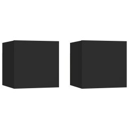 Noptiere, 2 buc., negru, 30,5x30x30 cm, lemn prelucrat GartenMobel Dekor