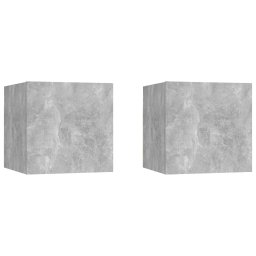 Noptiere, 2 buc., gri beton, 30,5x30x30 cm, lemn prelucrat GartenMobel Dekor