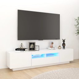 Comoda TV cu lumini LED, alb, 180x35x40 cm GartenMobel Dekor